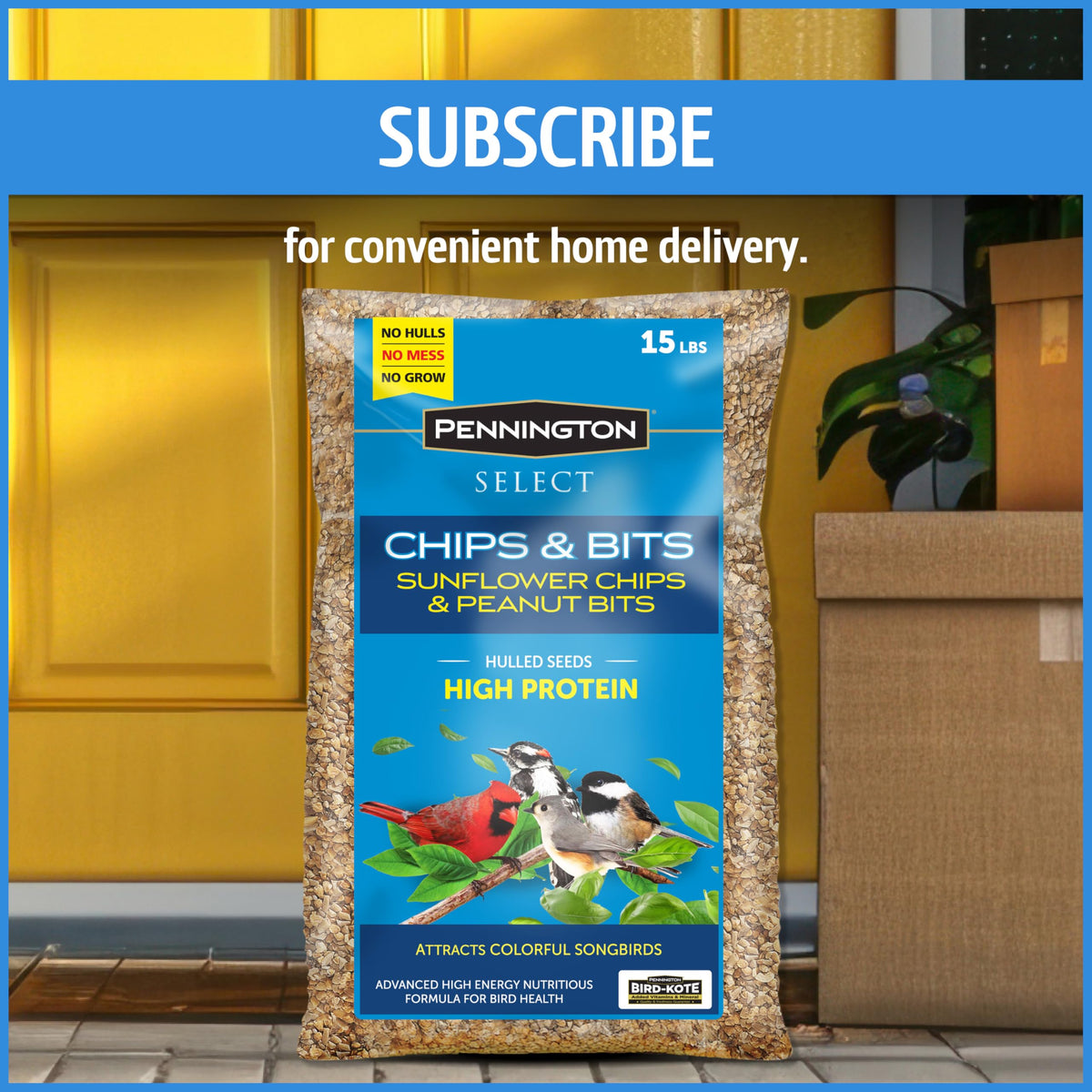 Select Chips & Bits Wild Bird Seed for Outside Feeders 15 (15 Pound (Pack of 1))
