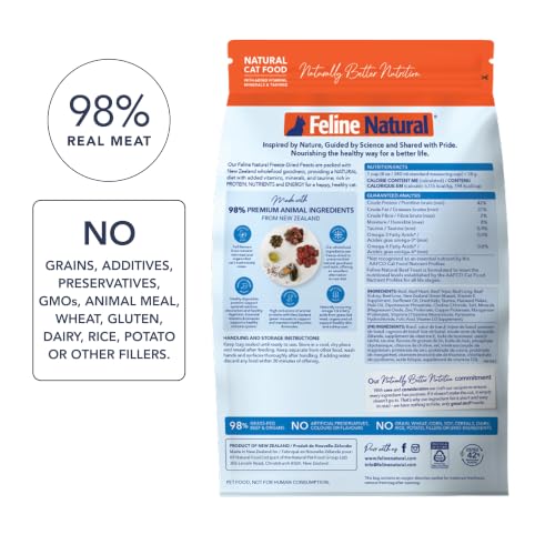 High Protein Freeze Dried Dry Cat Food with 98% Meat (11 Ounce (Pack of 1))