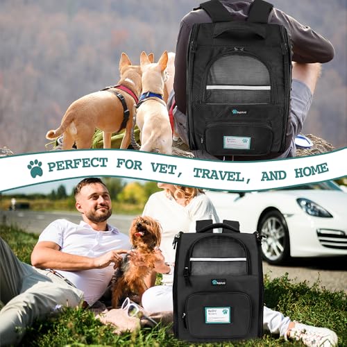 Dog Backpack Carrier Airline Approved Cat Pet Puppy Bag (Black)