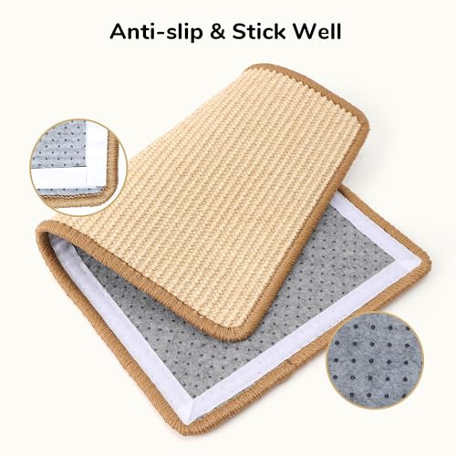 2 Packs Cat Scratching Mat (Beige-2 Packs-19.6 x 11.8 Inch)