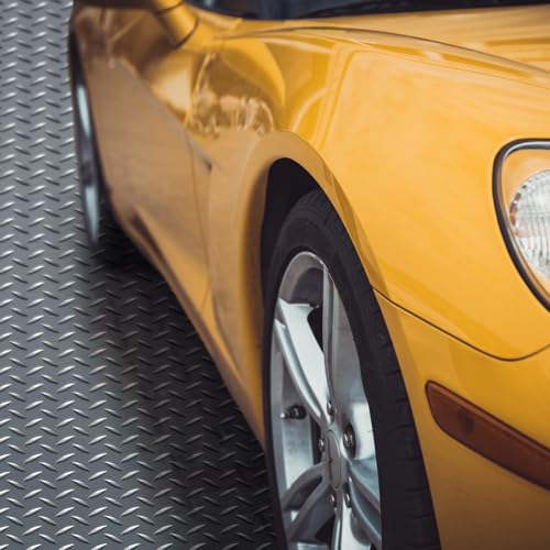 16 in X 10 ft Rubber Diamond Plate Garage Floor Mat (Diamond Plate / 16 in x 10 ft / Grey)