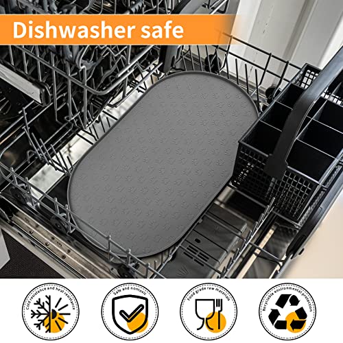 Dog Food Mat Spill (Grey / 19"L x 12"W)