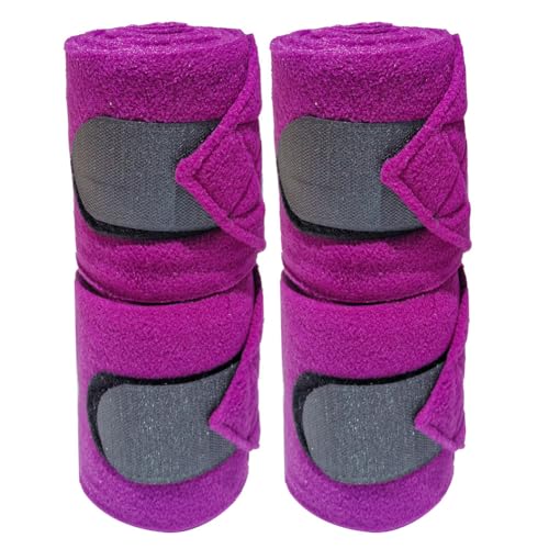 Horse Polo Leg Wraps Soft Fleece Wraps Equestrian Leg Bandage 4 (Purple / Full(10ft))