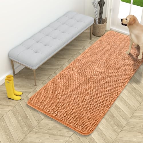 Dog Door Mat for Muddy Paws 54x24 (Orange / 54" X 24")