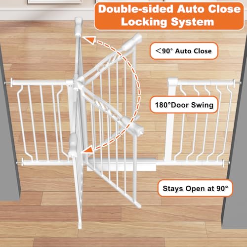 62.5 71.6 Inch Extra Wide Baby Gate (White / 62.5"-71.6")