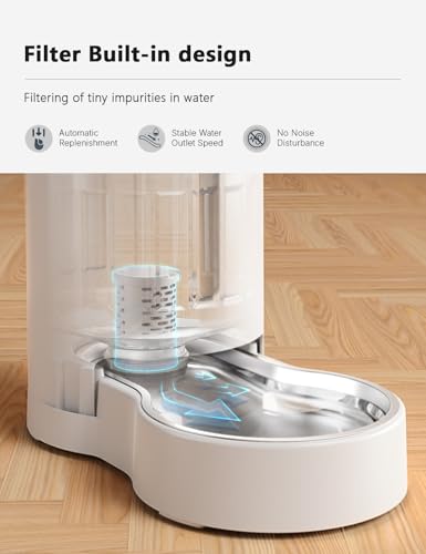 Gravity Dog Water Bowl Dispenser (White / 8L+Filter)