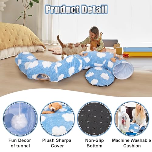 Cat Tunnel Bed (Sky Blue)