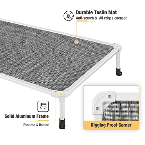 Chew Proof Elevated Dog Bed (Black Silver / 49.0"L x 33.0"W x 9.0"Th)