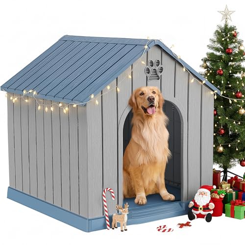 Large Dog House Indoor Outdoor (Blue / Large Dog:38 Inch)