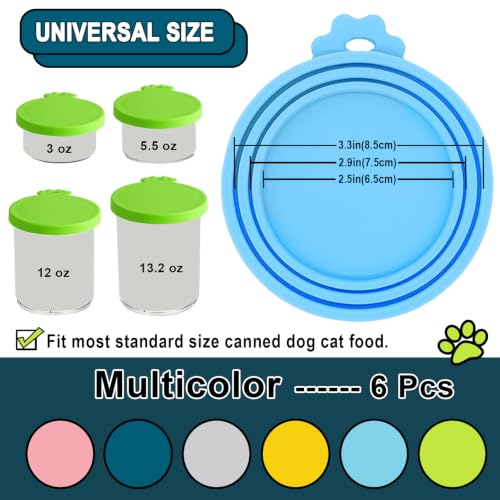 Food Can Lids (6-Pack (Blue, Green, Orange, Pink, Dark Blue, Grey))