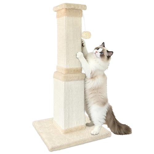 Cat Scratching Post for Indoor Cats (Beige)