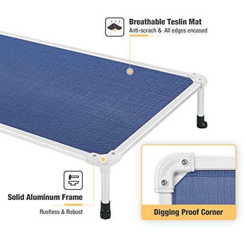 Chew Proof Elevated Dog Bed (Blue / 49.0"L x 33.0"W x 9.0"Th)
