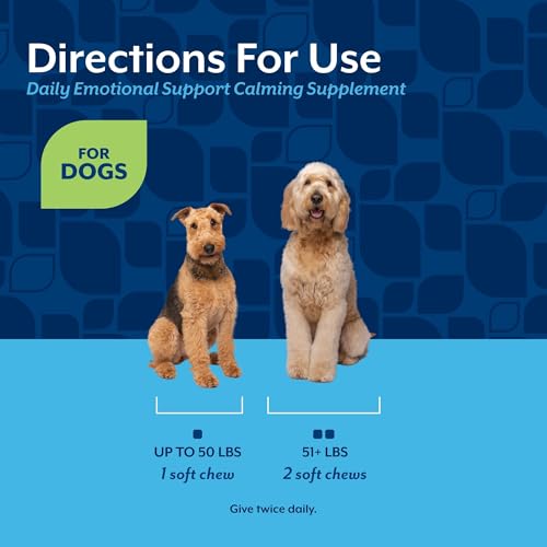 Emotional Support Daily Calming Aid Dog Supplement (120 Count (Soft Chews))