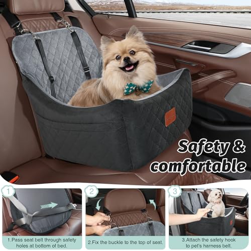 Dog car seat for Medium Dogs (Black/Grey / Medium)
