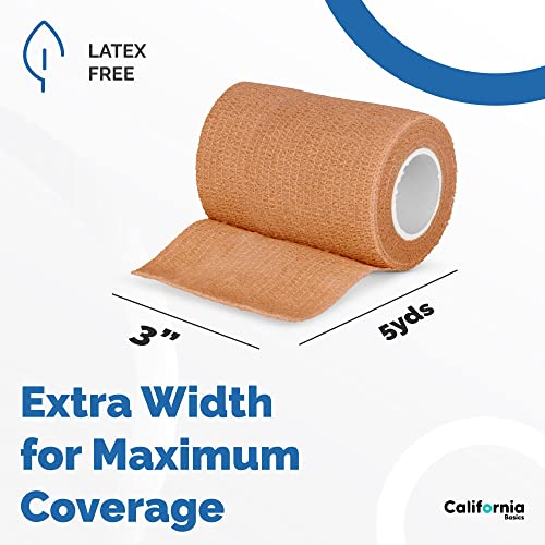 8 Pack Self Adhesive Bandage Wraps (3 Inch 8 Pack / Brown)