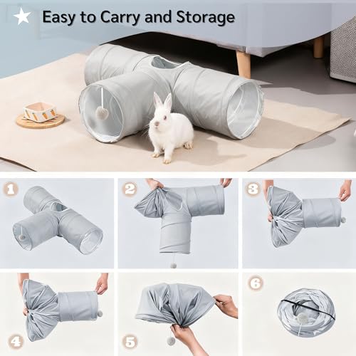 3 Way Collapsible Rabbit Tunnel Toy