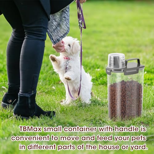 Small Dog Cat Food Storage Containers 2 Pack (Dark Grey -2Pcs 3Qt)