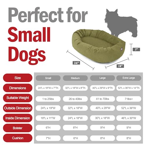 Suede Shredded Memory Foam Mix Calming Dog Bed Washable (Sage)