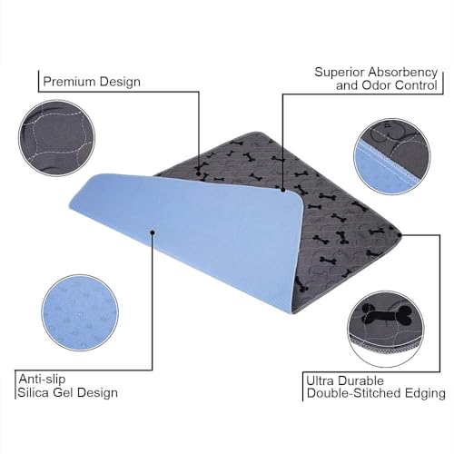 Washable Dog Pee Pads with Free Grooming Gloves (48x72 Inch (Pack of 1))