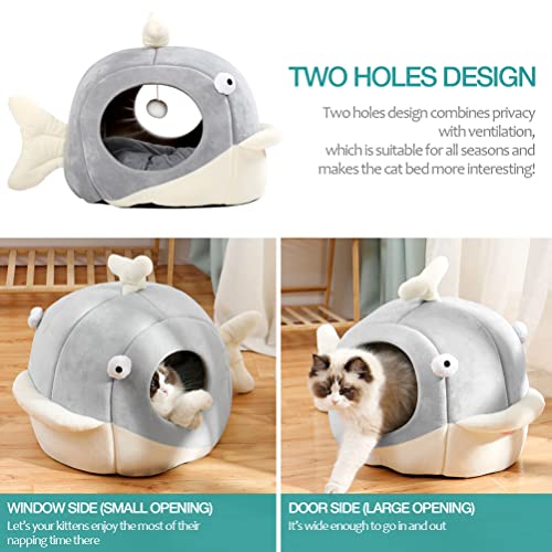 Cat Beds for Indoor Cats (Dolphin Gray / M)