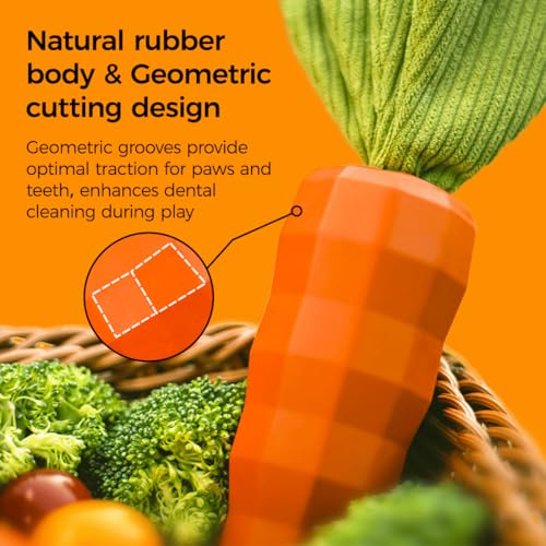 Dog Chew Toys for Aggressive Chewers (carrot orange)