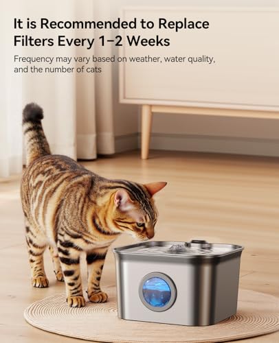 6 Pack New Version Replacement Filters + 6 Pump Sponges for Feelneedy Stainless Steel Cat Water Fountain [FN