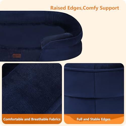 Orthopedic Waterproof X (Navy Blue / X-Large(45 x 32 x 7 inch))