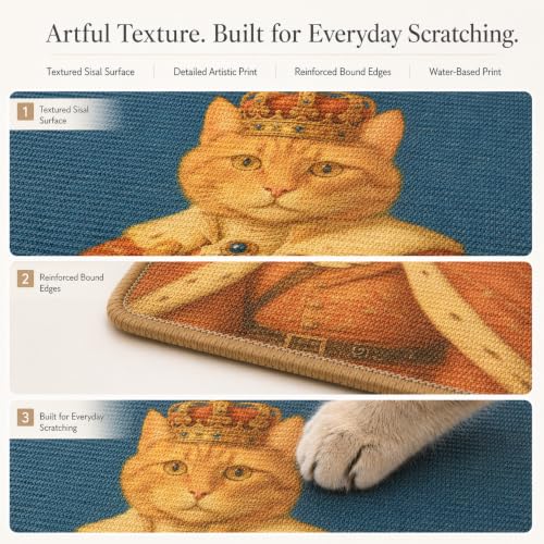 Art Sisal Cat Scratcher Mat (Elegant Cat)