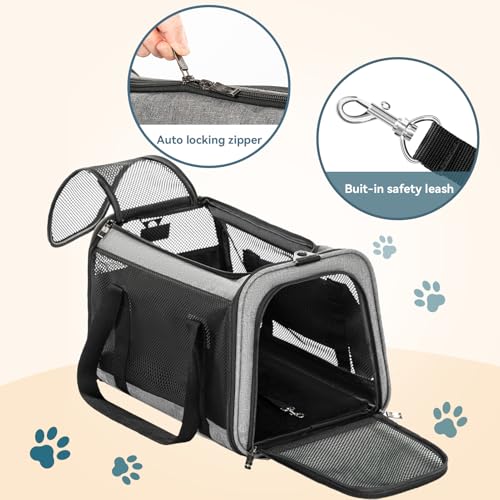 Cat Carrier Dog Carriers Airline Approved (18.0"L x 11.0"W x 11.0"H / Z-Gray)