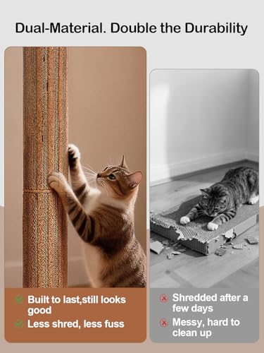 Cat Scratching Post with Snack Ball & Feather Toys for Kitten