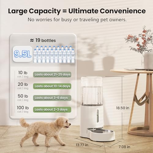 Gravity Dog Water Bowl Dispenser (White / 9.5L)