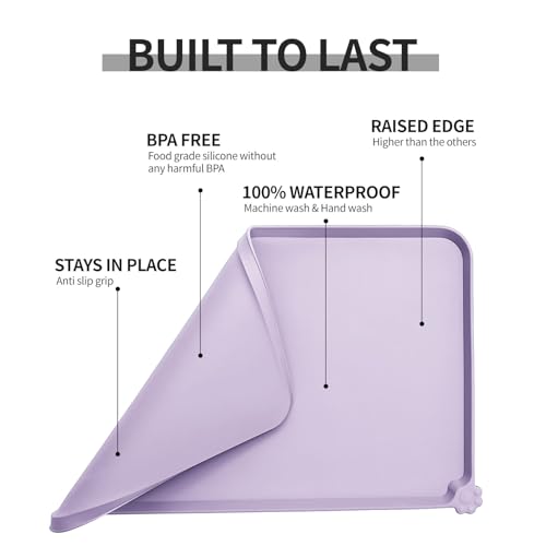 Silicone Pet Feeding Mat (Lavender / 22" x 14")