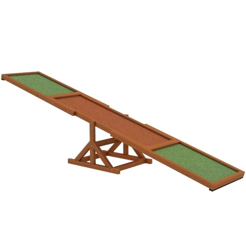 Wooden Dog Agility Seesaw for Training and Exercise (82.7" x 15.7" x 13.8" / Orange)