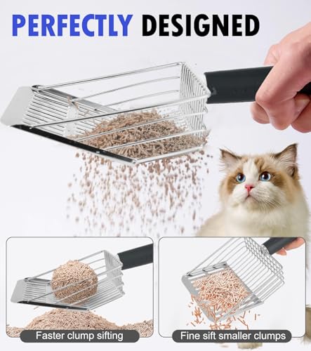Metal Cat Litter Scoop with Holder (Scoop+Holder)