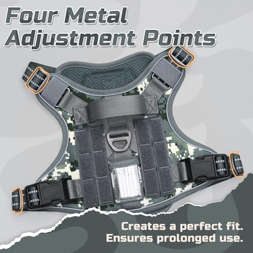 Tactical Dog Harness for Medium (Grey Camo / Medium)