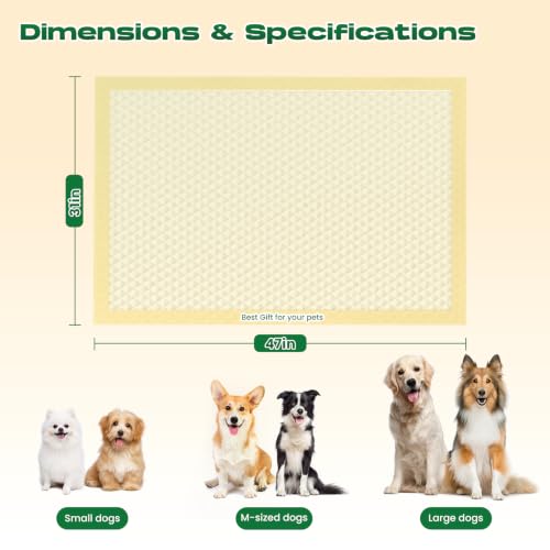 Bamboo Puppy Pads Extra Large 31"x47" 40 Count with Tabs (31 x 47 inches (40 Count))