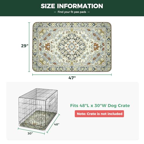 Washable Pee Pads for Dogs (Boho Beige / 29" x 47" (2 Packs))