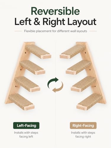 4 PCS Cat Wall Shelves with Curved Bed (Combo E (1 Foam-Mat Bed, 2 Ladders&1 Shelf) / Normal)