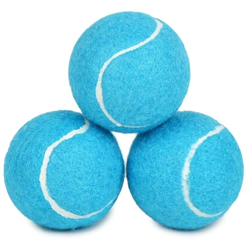 Durable Dog Tennis Balls 3 Pack (2.5" Non-Squeaky / 3 Pack, Blue)