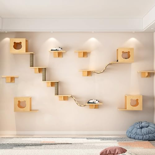 Cat Wall Shelves and Furniture Set with Condos (B)