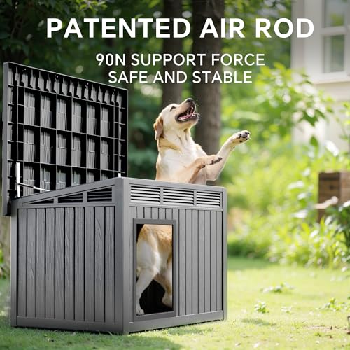 Dog House Outdoor & Indoor (Gray / 32.2”L x 25.12”W x 24.13”H)