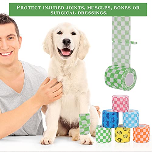 Vet Wrap Self Adhering Bandage Wrap Cohesive Bandage Multi (Mixed-2 12 Rolls)