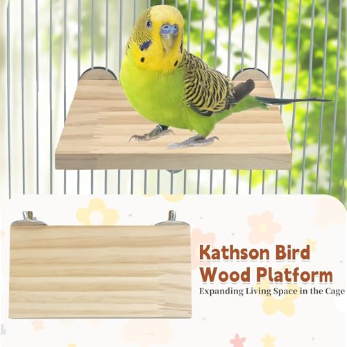 Bird Wood Platform Parrot Perch Stand Parakeet Playground Cage Corner Shelf for Conures Budgies Parakeets Cockatiels Lovebirds 3Pcs (6.3x2.5in,3PCS)