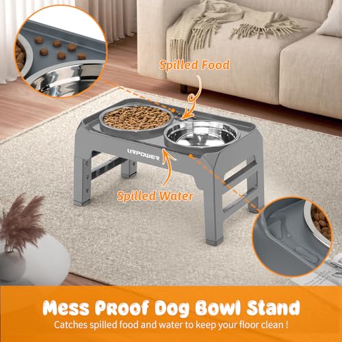 Raised Dog Bowls 4 Height Adjustable Elevated Bowl Stand