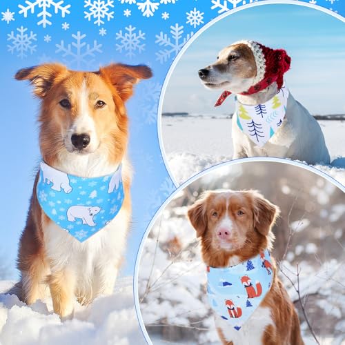 50 Pcs Winter Dog Bandanas Bulk (Winter / 31.5 x 21.7 x 21.7")