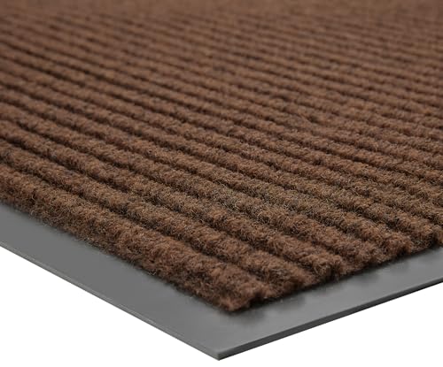 Front Door Mat (3' x 5' (Rectangular) / Brown Striped)