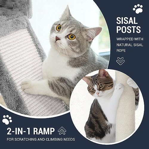 68 Inches Cat Tree (68 in / Light Grey)