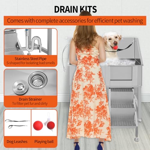 38 Inch Dog Bathing Station for Large Dogs (RIGHT DOOR)
