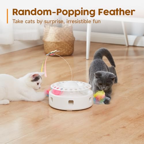 Cat Toys 3in1 Automatic Interactive Kitten Toy (White)