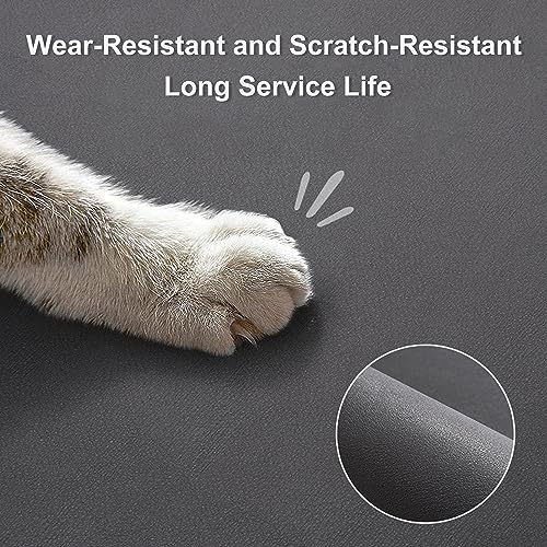 Pet Cat Dog Food Mat (Brown & Multiple cat heads Logo / 18.1"L x 11.8"W)